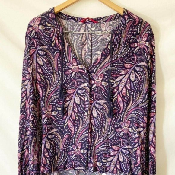 TIGERLILY Bilqis Purple Paisley Long Sleeve Button Shirt Blouse Top NWT RRP$140 - Picture 13 of 16